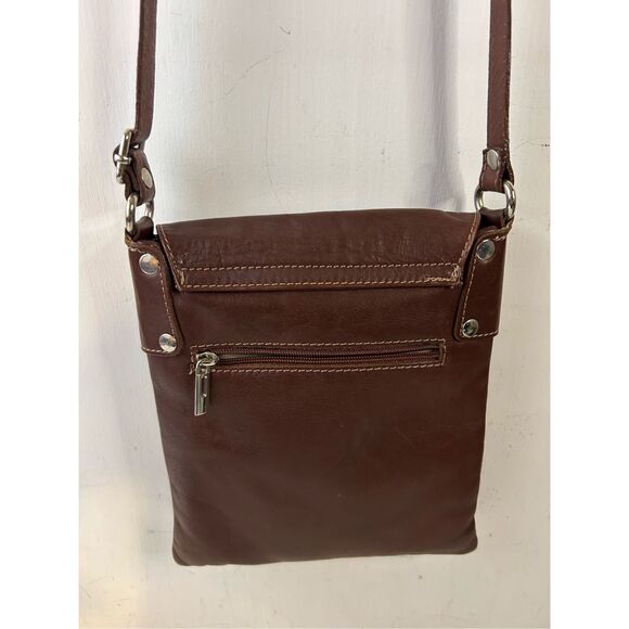 Vera Pelle Italy genuine leather brown crossbody - Picture 8 of 10